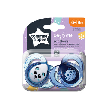 Tommee Tippee Anytime Πιπίλες Σιλικόνης 6-18m Μπλε 2 Τεμάχια (43336402)